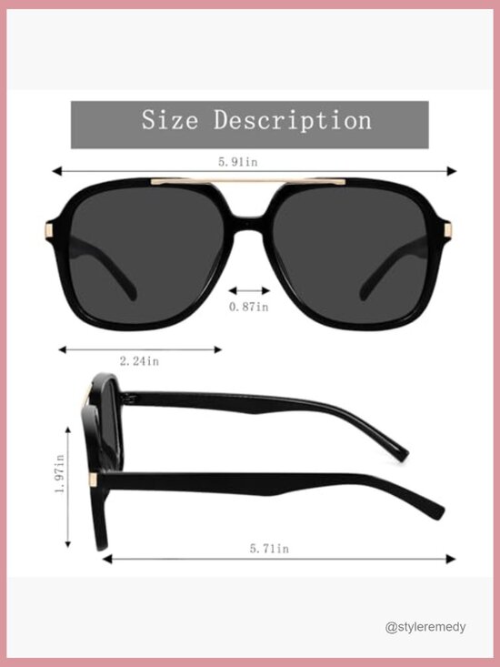 Trendy Square Aviator Sunglasses with UV Protection